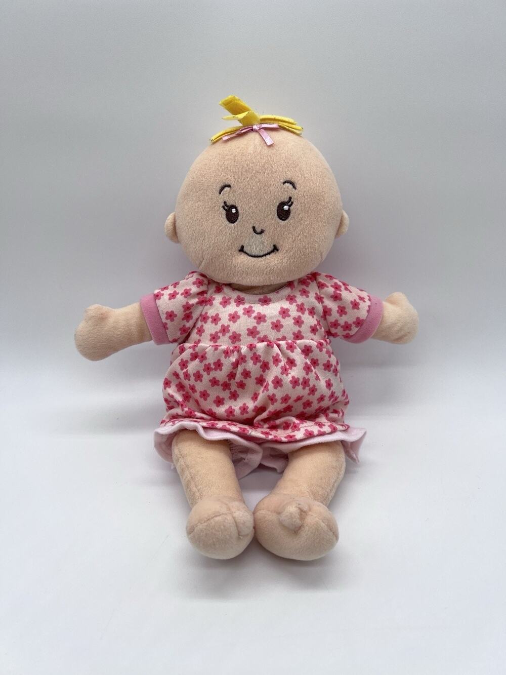 Manhattan Toy Wee Baby Stella Doll 12” Plush Blinde Hair Floral Dress